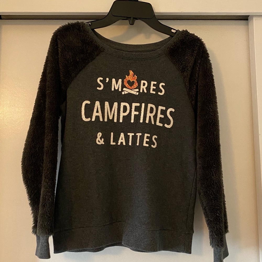 Justice “Campfires and Lattes” sweater size 12